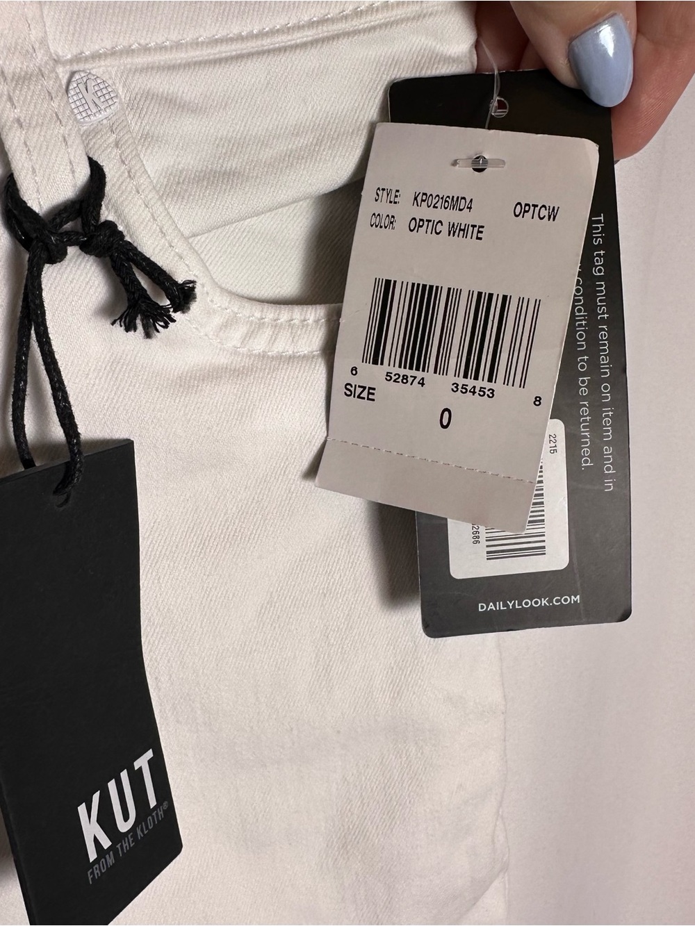 KUT from the Kloth Amy Crop Straight Leg White Jeans NWT size 0 - Picture 3 of 13